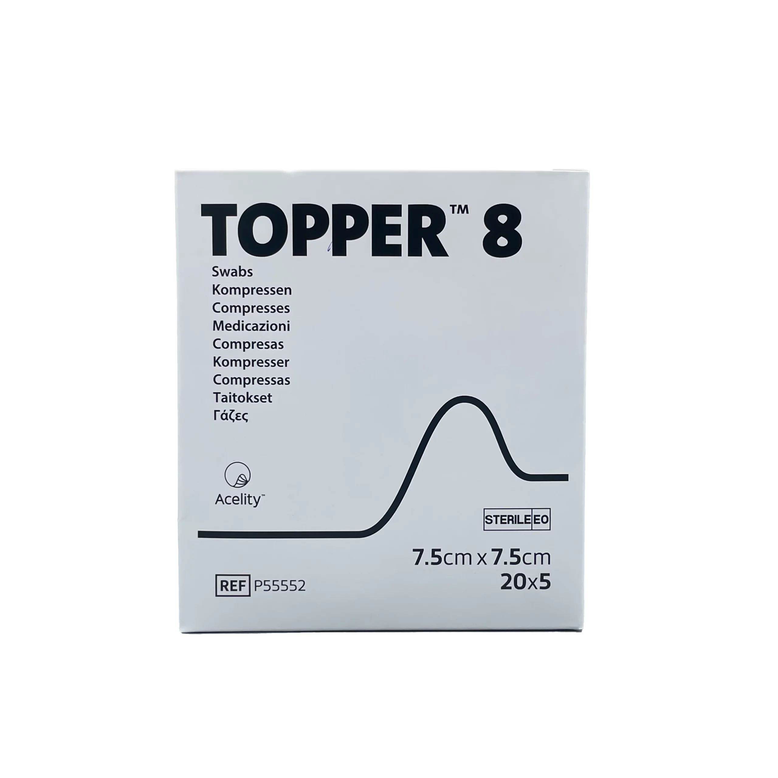 Gauze Swabs Topper 8 STRL 4P (7.5cmx7.5cm) 1 x 100